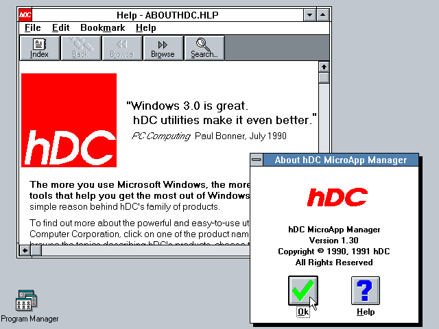 hDC Microapp - About